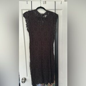 Velvet by Graham & Spencer Black Crochet Midi Dress